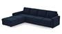 Apollo Sofa Set (Fabric Sofa Material, Compact Sofa Size, Soft Cushion Type, Sectional Sofa Type, Sectional Master Sofa Component, Sea Port Blue Velvet, Regular Back Type, Regular Back Height) by Urban Ladder - - 178462