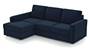 Apollo Sofa Set (Fabric Sofa Material, Compact Sofa Size, Soft Cushion Type, Sectional Sofa Type, Sectional Master Sofa Component, Sea Port Blue Velvet, Regular Back Type, Regular Back Height) by Urban Ladder - - 178464