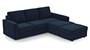 Apollo Sofa Set (Fabric Sofa Material, Compact Sofa Size, Soft Cushion Type, Sectional Sofa Type, Sectional Master Sofa Component, Sea Port Blue Velvet, Regular Back Type, Regular Back Height) by Urban Ladder - - 178465