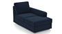 Apollo Sofa Set (Fabric Sofa Material, Compact Sofa Size, Soft Cushion Type, Sectional Sofa Type, Right Aligned Chaise Sofa Component, Sea Port Blue Velvet, Regular Back Type, Regular Back Height) by Urban Ladder - - 178471