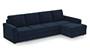 Apollo Sofa Set (Fabric Sofa Material, Regular Sofa Size, Soft Cushion Type, Sectional Sofa Type, Sectional Master Sofa Component, Sea Port Blue Velvet, Regular Back Type, Regular Back Height) by Urban Ladder - - 178496