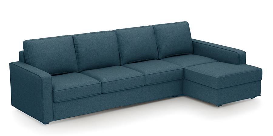Apollo Sofa Set (Fabric Sofa Material, Compact Sofa Size, Soft Cushion Type, Sectional Sofa Type, Sectional Master Sofa Component, Colonial Blue, Regular Back Type, Regular Back Height) by Urban Ladder - - 178765