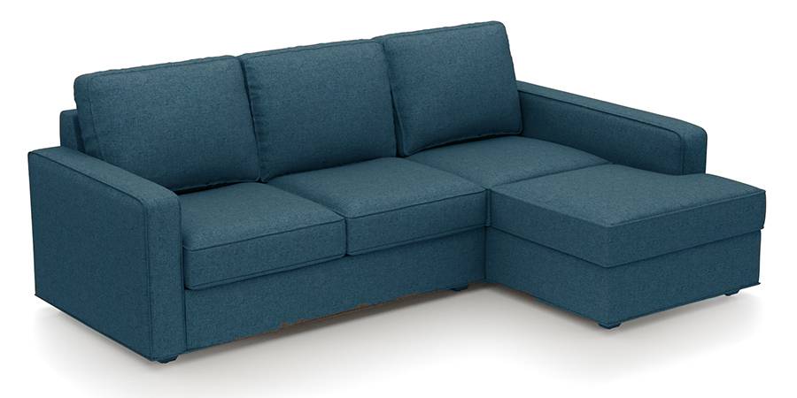 Apollo Sofa Set (Fabric Sofa Material, Compact Sofa Size, Soft Cushion Type, Sectional Sofa Type, Sectional Master Sofa Component, Colonial Blue, Regular Back Type, Regular Back Height) by Urban Ladder - - 178769