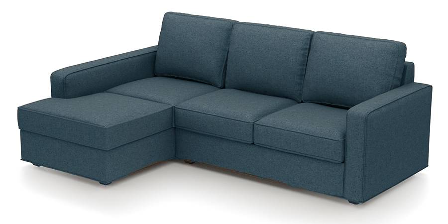 Apollo Sofa Set (Fabric Sofa Material, Compact Sofa Size, Soft Cushion Type, Sectional Sofa Type, Sectional Master Sofa Component, Colonial Blue, Regular Back Type, Regular Back Height) by Urban Ladder - - 178770