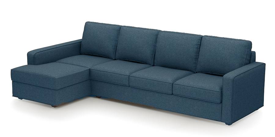 Apollo Sofa Set (Fabric Sofa Material, Regular Sofa Size, Soft Cushion Type, Sectional Sofa Type, Sectional Master Sofa Component, Colonial Blue, Regular Back Type, Regular Back Height) by Urban Ladder - - 178844