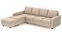 Apollo Sofa Set (Fabric Sofa Material, Compact Sofa Size, Soft Cushion Type, Sectional Sofa Type, Sectional Master Sofa Component, Sandshell Beige, Regular Back Type, Regular Back Height) by Urban Ladder - - 178924