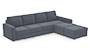 Apollo Sofa Set (Fabric Sofa Material, Compact Sofa Size, Soft Cushion Type, Sectional Sofa Type, Sectional Master Sofa Component, Ash Grey Velvet, Regular Back Type, Regular Back Height) by Urban Ladder - Design 1 - 181518