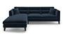 Lewis Sofa (Fabric Sofa Material, Regular Sofa Size, Soft Cushion Type, Sectional Sofa Type, Sectional Master Sofa Component, Sea Port Blue Velvet) by Urban Ladder - - 183421