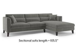 Lewis Sectional Sofa (Ash Grey Velvet)