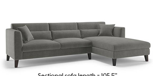 Lewis Sofa (Fabric Sofa Material, Regular Sofa Size, Soft Cushion Type, Sectional Sofa Type, Sectional Master Sofa Component, Ash Grey Velvet)