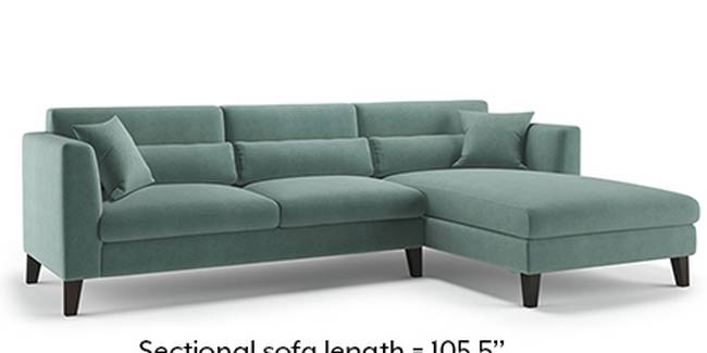 Lewis Sofa (Fabric Sofa Material, Regular Sofa Size, Soft Cushion Type, Sectional Sofa Type, Sectional Master Sofa Component, Dusty Turquoise Velvet)