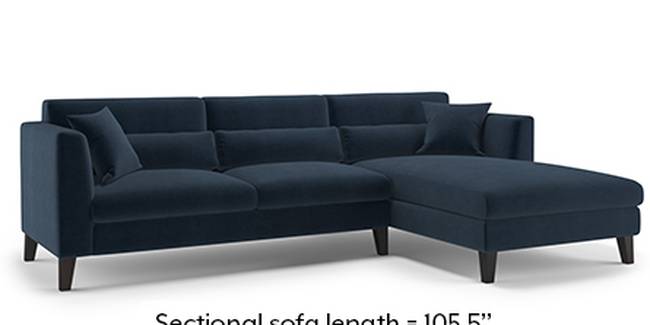 Lewis Sofa (Fabric Sofa Material, Regular Sofa Size, Soft Cushion Type, Sectional Sofa Type, Sectional Master Sofa Component, Sea Port Blue Velvet)
