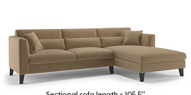 Lewis Sofa (Fabric Sofa Material, Regular Sofa Size, Soft Cushion Type, Sectional Sofa Type, Sectional Master Sofa Component, Fawn Velvet)