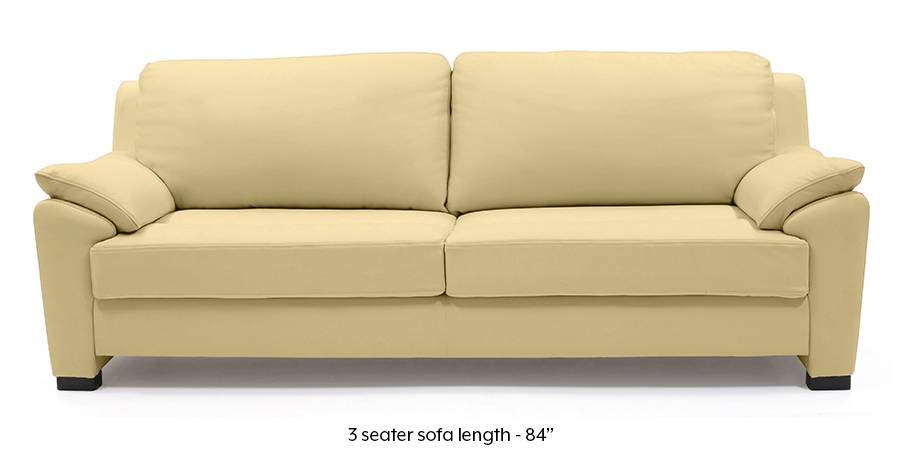 Farina Half Leather Sofa (Cream Italian Leather) (Cream, Regular Sofa Size, Regular Sofa Type, Leather Sofa Material) by Urban Ladder - - 185344