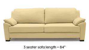 Farina Half Leather Sofa (Cream Italian Leather)
