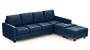 Apollo Sofa Set (Fabric Sofa Material, Regular Sofa Size, Soft Cushion Type, Sectional Sofa Type, Sectional Master Sofa Component, Lapis Blue, Regular Back Type, Regular Back Height) by Urban Ladder - - 188301