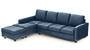 Apollo Sofa Set (Fabric Sofa Material, Regular Sofa Size, Soft Cushion Type, Sectional Sofa Type, Sectional Master Sofa Component, Lapis Blue, Regular Back Type, Regular Back Height) by Urban Ladder - - 188302
