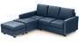 Apollo Sofa Set (Fabric Sofa Material, Regular Sofa Size, Soft Cushion Type, Sectional Sofa Type, Sectional Master Sofa Component, Lapis Blue, Regular Back Type, Regular Back Height) by Urban Ladder - - 188306