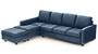 Apollo Sofa Set (Fabric Sofa Material, Compact Sofa Size, Soft Cushion Type, Sectional Sofa Type, Sectional Master Sofa Component, Lapis Blue, Regular Back Type, Regular Back Height) by Urban Ladder - - 188770