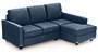 Apollo Sofa Set (Fabric Sofa Material, Compact Sofa Size, Soft Cushion Type, Sectional Sofa Type, Sectional Master Sofa Component, Lapis Blue, Regular Back Type, Regular Back Height) by Urban Ladder - - 188771