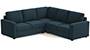 Apollo Sofa Set (Indigo Blue, Fabric Sofa Material, Regular Sofa Size, Soft Cushion Type, Corner Sofa Type, Corner Master Sofa Component) by Urban Ladder