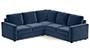 Apollo Sofa Set (Fabric Sofa Material, Regular Sofa Size, Firm Cushion Type, Corner Sofa Type, Corner Master Sofa Component, Lapis Blue, Regular Back Type, Regular Back Height) by Urban Ladder - - 190853