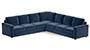 Apollo Sofa Set (Fabric Sofa Material, Regular Sofa Size, Firm Cushion Type, Corner Sofa Type, Corner Master Sofa Component, Lapis Blue, Regular Back Type, Regular Back Height) by Urban Ladder - - 190856
