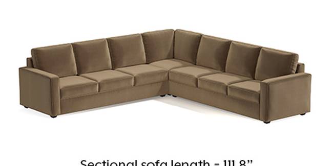 Apollo Sofa Set (Fabric Sofa Material, Regular Sofa Size, Soft Cushion Type, Corner Sofa Type, Corner Master Sofa Component, Fawn Velvet, Regular Back Type, Regular Back Height)
