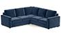 Apollo Sofa Set (Fabric Sofa Material, Compact Sofa Size, Firm Cushion Type, Corner Sofa Type, Corner Master Sofa Component, Lapis Blue, Regular Back Type, Regular Back Height) by Urban Ladder - - 191943