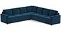 Apollo Sofa Set (Cobalt, Fabric Sofa Material, Compact Sofa Size, Soft Cushion Type, Corner Sofa Type, Corner Master Sofa Component, Regular Back Type, Regular Back Height) by Urban Ladder - - 192642