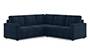 Apollo Sofa Set (Fabric Sofa Material, Compact Sofa Size, Soft Cushion Type, Corner Sofa Type, Corner Master Sofa Component, Sea Port Blue Velvet) by Urban Ladder