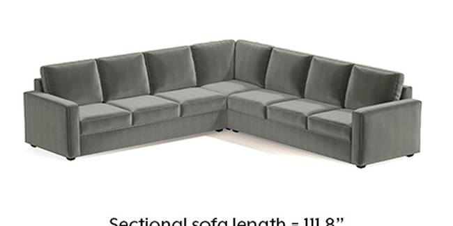 Apollo Sofa Set (Fabric Sofa Material, Regular Sofa Size, Soft Cushion Type, Corner Sofa Type, Corner Master Sofa Component, Ash Grey Velvet, Regular Back Type, Regular Back Height)