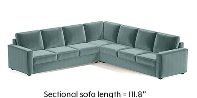 Apollo Sofa Set (Fabric Sofa Material, Regular Sofa Size, Soft Cushion Type, Corner Sofa Type, Corner Master Sofa Component, Dusty Turquoise Velvet, Regular Back Type, Regular Back Height)