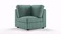 Apollo Sofa Set (Fabric Sofa Material, Regular Sofa Size, Soft Cushion Type, Corner Sofa Type, Corner Sofa Component, Dusty Turquoise Velvet) by Urban Ladder