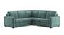 Apollo Sofa Set (Fabric Sofa Material, Regular Sofa Size, Soft Cushion Type, Corner Sofa Type, Corner Master Sofa Component, Dusty Turquoise Velvet) by Urban Ladder