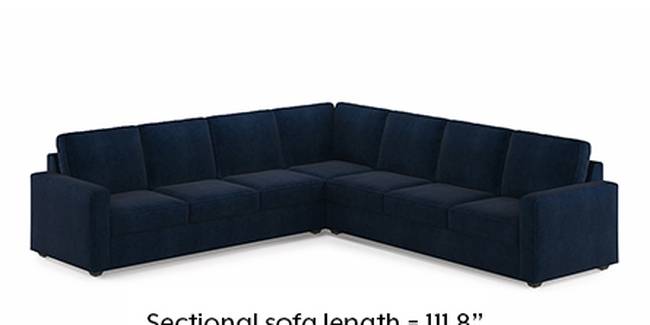 Apollo Sofa Set (Fabric Sofa Material, Regular Sofa Size, Soft Cushion Type, Corner Sofa Type, Corner Master Sofa Component, Sea Port Blue Velvet, Regular Back Type, Regular Back Height)