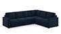 Apollo Sofa Set (Fabric Sofa Material, Regular Sofa Size, Soft Cushion Type, Corner Sofa Type, Corner Master Sofa Component, Sea Port Blue Velvet) by Urban Ladder