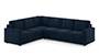 Apollo Sofa Set (Fabric Sofa Material, Compact Sofa Size, Soft Cushion Type, Corner Sofa Type, Corner Master Sofa Component, Sea Port Blue Velvet) by Urban Ladder