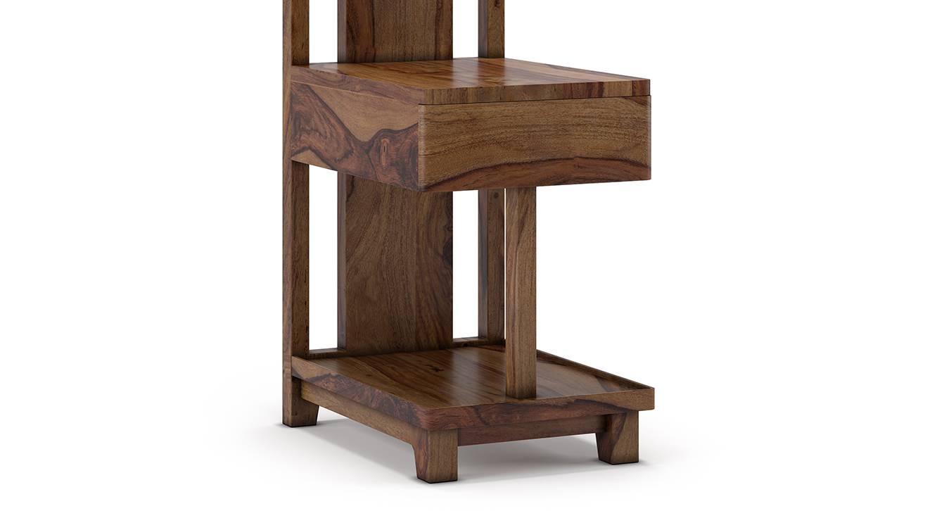 Barrow Solid Wood Bedside Table in Teak Finish Urban Ladder