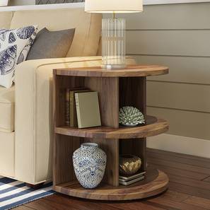 Bookshelf Design Newton Solid Wood Side Table in Teak Finish