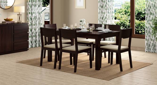 Arabia - Kerry 6 Seater Dining Table Set (Mahogany Finish, Wheat Brown) by Urban Ladder - Design 1 Full View - 196194