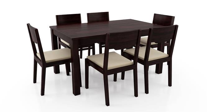 Arabia - Kerry 6 Seater Dining Table Set (Mahogany Finish, Wheat Brown) by Urban Ladder - Front View Design 1 - 196195