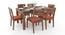 Arabia - Kerry 6 Seater Dining Table Set (Teak Finish, Burnt Orange) by Urban Ladder