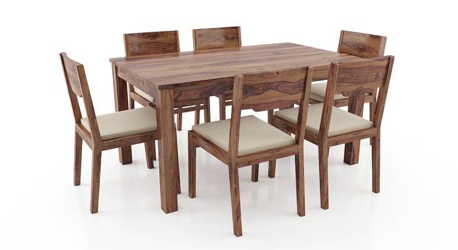 Arabia - Kerry 6 Seater Dining Table Set (Teak Finish, Wheat Brown) by Urban Ladder