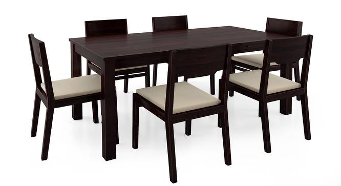 Arabia XL Storage - Kerry 6 Seater Dining Table Set (Mahogany Finish, Wheat Brown) by Urban Ladder - Front View Design 1 - 196326