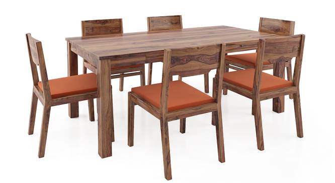 Arabia - Kerry XL 6 Seater Storage Dining Table Set (Teak Finish, Burnt Orange) by Urban Ladder