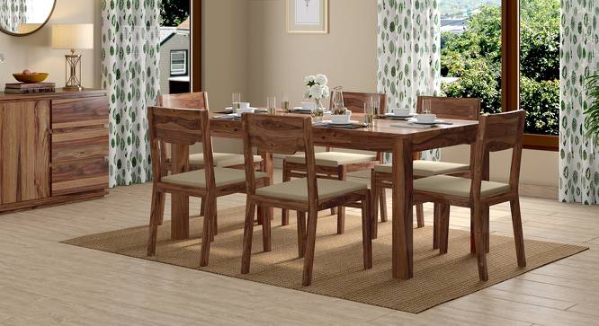 Arabia - Kerry XL 6 Seater Storage Dining Table Set (Teak Finish, Wheat Brown) by Urban Ladder