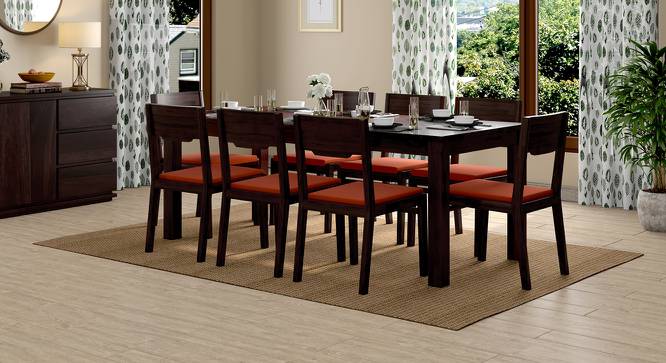 Arabia XXL - Kerry 8 Seater Dining Table Set (Mahogany Finish, Burnt Orange) by Urban Ladder - Design 1 Full View - 196373