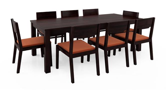 Arabia XXL - Kerry 8 Seater Dining Table Set (Mahogany Finish, Burnt Orange) by Urban Ladder - Front View Design 1 - 196374