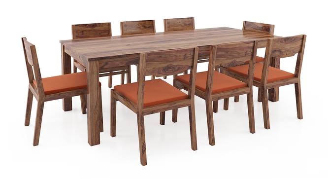 Arabia XXL - Kerry 8 Seater Dining Table Set (Teak Finish, Burnt Orange) by Urban Ladder